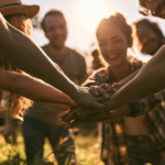 Teambuilding, handen op elkaar