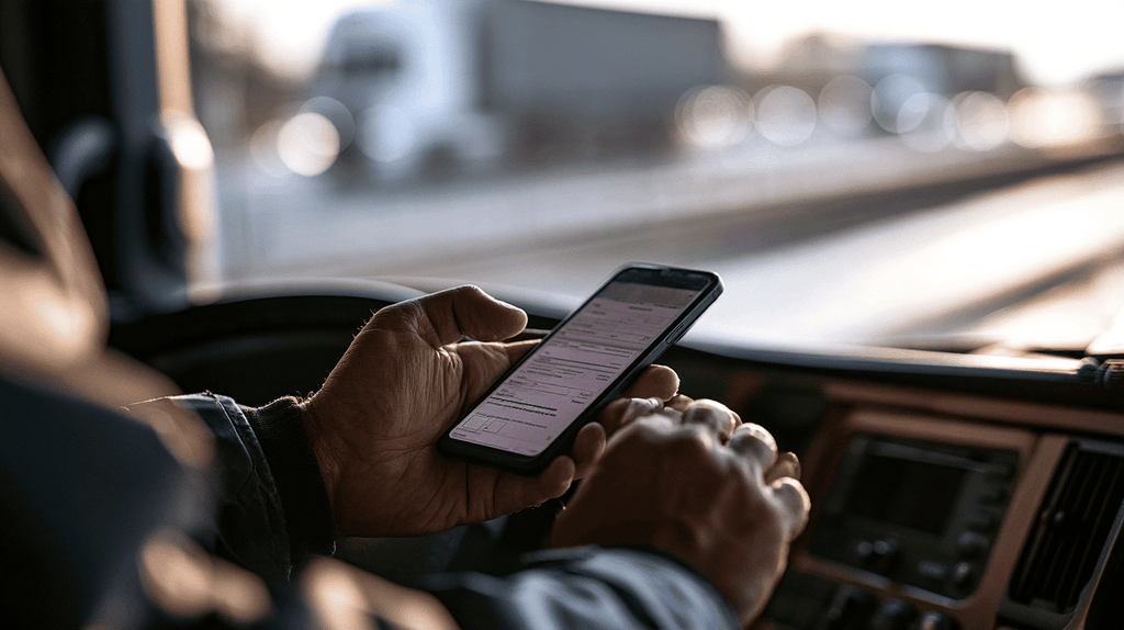 Planner vult een offerteformulier voor transport in op een smartphone